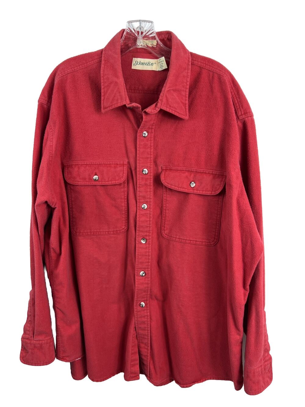 Vintage St Johns Bay Mens 70-80s USA Chamois Cloth Flannel Thick Heavy Shirt XXL